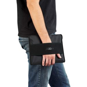 The Catalogue Zoom 2-in-1 Tech Sleeve JournalBook is a dot dobby nylon JournalBook with zippered closure. Multiple holders and pockets.