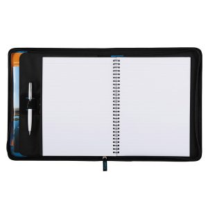 The Catalogue Zoom 2-in-1 Tech Sleeve JournalBook is a dot dobby nylon JournalBook with zippered closure. Multiple holders and pockets.