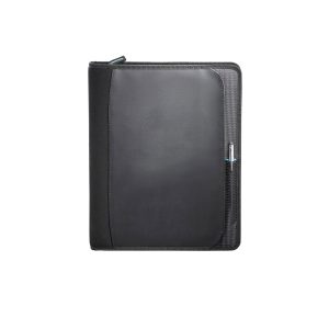 The Catalogue Zoom 2-in-1 Tech Sleeve Zip Padfolio is a dot dobby nylon padfolio with zippered closure. Multiple holders and pockets.