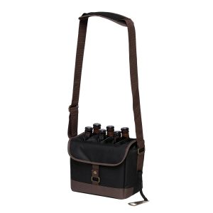 The Catalogue Bottle Caddy Cooler is a polyester cooler with bottle divider. Bottle opener included. Padded shoulder strap.