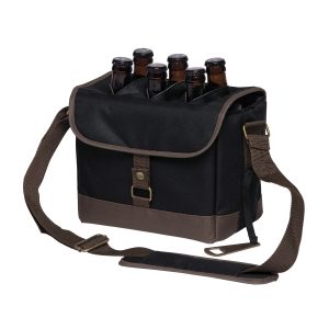 bottle-caddy-cooler-left-1 The Catalogue Bottle Caddy Cooler is a polyester cooler with bottle divider. Bottle opener included. Padded shoulder strap.