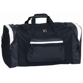 The Catalogue Contrast Gear Sports Bag is a polyester sports bag with multiple compartments. Shoulder strap and handle. 4 colours.
