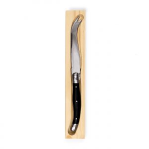 The Catalogue Fetta Cheese Knife is an ergonomically designed, stainless steel knife. Comes in a natural pine box.