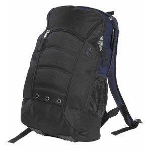 The Catalogue Fluid Backpack is a polyester backpack with multiple compartments. Padded shoulder strap with phone pouch. 4 colours.