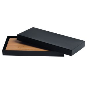 The Catalogue Gourmet Cheese Board Set is a 4 piece set in a bamboo cheese board. Retractable drawer. 3 cheese knives and a cheese fork.