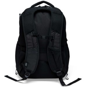 The Catalogue Grid-Lock Backpack is a polyester backpack with multiple compartments. Shoe compartment. Padded iPad/tablet pocket.