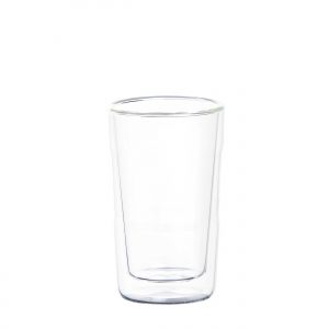 The Catalogue Kafe Double Walled Glass Set is a set of 2 double walled coffee and tea glasses. Bamboo teaspoons included.