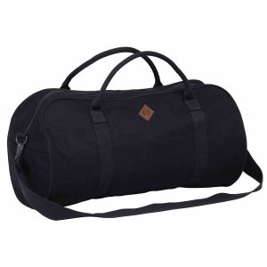 The Catalogue Lansdowne Duffle is a cotton canvas duffle bag with a main compartment and end pocket. Heavy duty handles and shoulder strap.