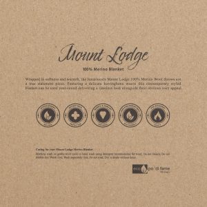 The Catalogue Mt Lodge Merino Blanket is a 100% merino wool blanket with a herringbone weave. Brushed for a luxury feel.