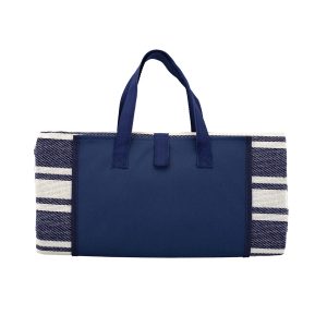 trekk-round-picnic-rug-with-velcro-wrap-&-carry-handles The Catalogue Trekk Round Picnic Rug is an acrylic/polyester rug with waterproof backing. Velcro closure. Available in Navy Stripe.