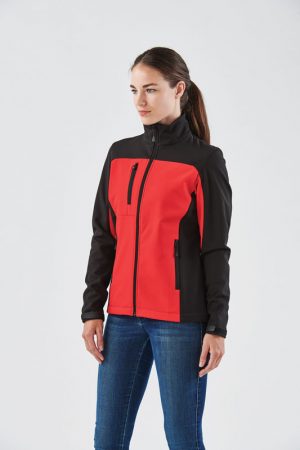 The Stormtech Womens Cascades Softshell is a heavy weight, water resistant jacket. Zippered hand warmers and pockets. Available in 5 colours.