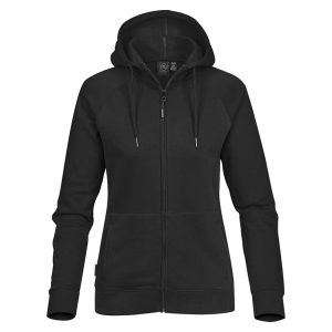 image_4 The Stormtech Women's Omega Zip Hoody is a cotton/poly blend hoody with kanga pocket. Hood with drawstring. 5 colours. Sizes XS - 3XL.