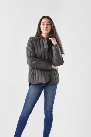 image_9 The Stormtech Women's Oakland Thermal Jacket is a 100% polyester, quilted polyfill jacket. Multiple pockets. Available in 2 colours.