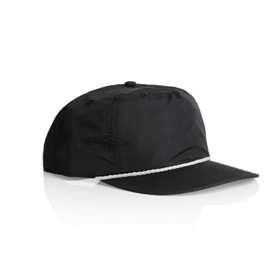 The AS Colour Surf Rope Cap is a mid profile, snapback cap with flat peak. Contrast Rope across front. 6 colours available. Great with added embroidery.