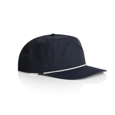 The AS Colour Surf Rope Cap is a mid profile, snapback cap with flat peak. Contrast Rope across front. 6 colours available. Great with added embroidery.
