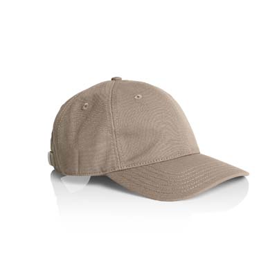 The AS Colour Access Canvas Cap is a low profile, 6 panel cap. 100% cotton canvas. Curved Peak. Adjustable fastener. 5 colours. Ideal for embroidery.