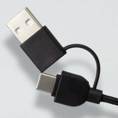 The TRENDS Lumos Braided Charging Cable is an illuminating 120cm type-c charging cable. Dual input, triple output. Engraving available.