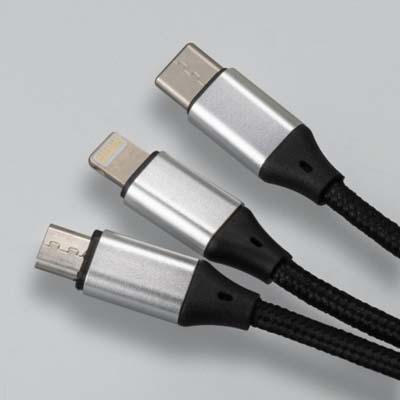 The TRENDS Lumos Braided Charging Cable is an illuminating 120cm type-c charging cable. Dual input, triple output. Engraving available.