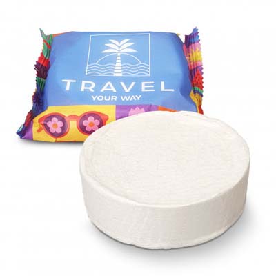 The TRENDS Compressed Towel is a convenient and compact compressed towel. 80gsm viscose rayon. Full Colour digital print available.