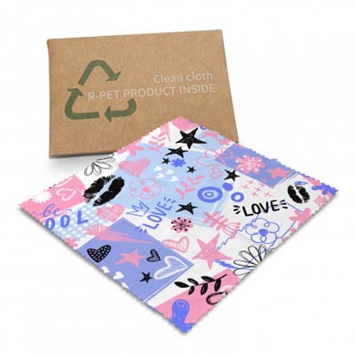 The TRENDS RPet Microfibre Cleaning Cloth is a 170gsm, RPET, 15 cm square microfibre cleaning cloth. 20 working day lead time.
