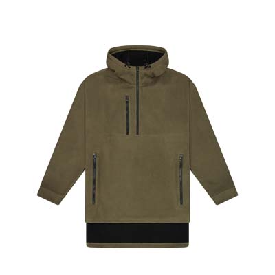 CLOKE-HWF-Hauroko-Windproof-Fleece-Khaki-Hood-Down-F