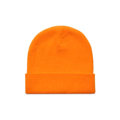 The AS Colour Cuff Safety Beanie is a mid weight 100% acrylic beanie. Designed as tight knit for durability. 2 safety colours. Add your logo for your team.