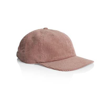 The AS Colour Class Cord Cap is a mid weight, unstructured 6 panel cap. 100% cotton. Flat peak, tonal under peak. 9 colours