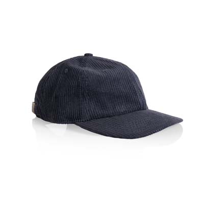 The AS Colour Class Cord Cap is a mid weight, unstructured 6 panel cap. 100% cotton. Flat peak, tonal under peak. 9 colours