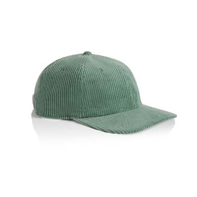 The AS Colour Class Cord Cap is a mid weight, unstructured 6 panel cap. 100% cotton. Flat peak, tonal under peak. 9 colours