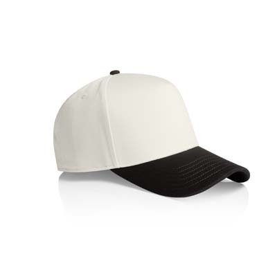 The AS Colour Frame Two Tone Cap featuring a high profile, 100% cotton cap. Structured front. Snapback. 6 colours. Great branded caps for your team.
