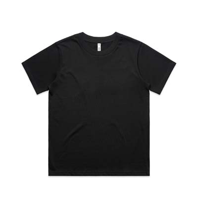The AS Colour Womens Classic Minus Tee is a heavyweight 220gsm cotton tee. Relaxed fit. Black and white. XS - 2XL. Great printed retail tees.