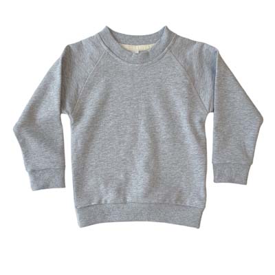 The Baby Blanks Winter Crew is a 100% cotton, elastane, unbrushed fleece.  9 colours.  Size 1 - 5.  Generous fit.  Good length.  Great printable kids crews.