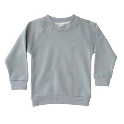 The Baby Blanks Winter Crew is a 100% cotton, elastane, unbrushed fleece. 9 colours. Size 1 - 5. Generous fit. Good length. Great printable kids crews.