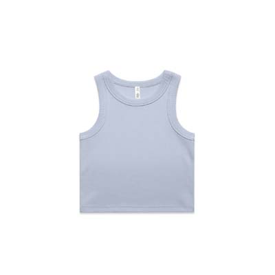 The AS Colour Womens Organic Rib Crop Tank is a heavyweight, 330gsm 95% cotton singlet.  11 colours.  XS - XL.  Great option for branded crop singlets from AS Colour.