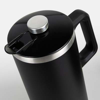 The Frontier Base Camp Coffee Press is a double wall vacuum insulated coffee press.  1.1 litre capacity.  Powder coated finish. Print your logo or engrave.