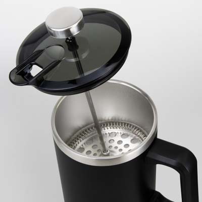 The Frontier Base Camp Coffee Press is a double wall vacuum insulated coffee press.  1.1 litre capacity.  Powder coated finish. Print your logo or engrave.