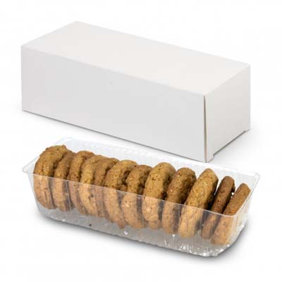 Yummmm - the TRENDS Cookie pack! Choose between chocolate chip or anzac cookies with your full colour branding across the packaging!  Perfect client gifts.