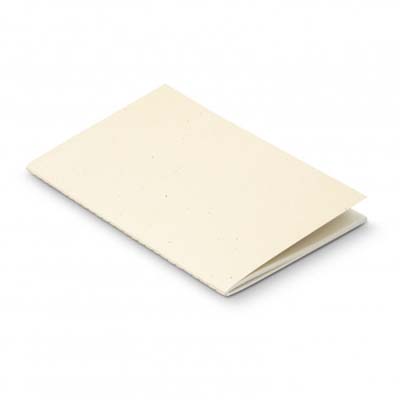 The Terra Recycled Paper Soft Cover Notebook is an a5 soft cover notebook made from certified recycled paper.  2 colours.  32 pages.  Print front or back with your logo.