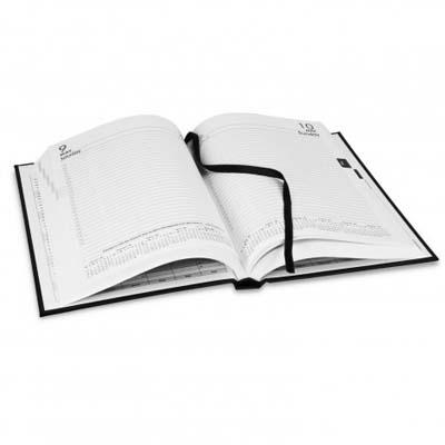 The Collins A5 Daily Diary is always a firm favourite.  Textured hard cover, week to view format.  Multiple branding options available including foil printing.