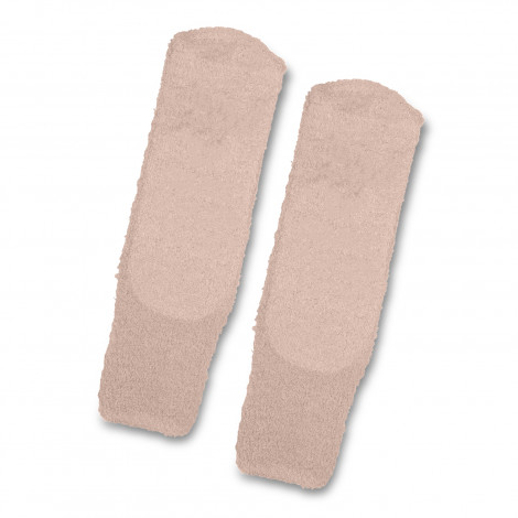 The TRENDS Fluffy Grip Socks are socks with non-slip grips on the sole. Grips can be customised. Indent only - 30 working day lead time.