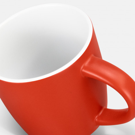 The TRENDS Mocha Coffee Mug is a modern 330ml mug. 15 colours available. Matte glazed out with white gloss glazed inner. Printing available for your logo.