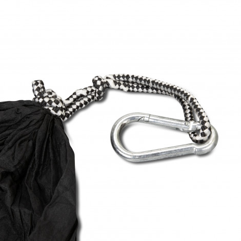 The TRENDS Frontier Stratus Outdoor Hammock is a lightweight, durable hammock.  Nylon based.  Black.  3 branding options - great outdoor corporate gift.