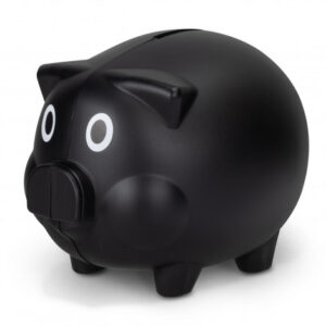 The Trends Piggy Bank is a traditional piggy bank with removable plug. Available in Black or Silver. Can be branded. Great fundraiser or bank promotional product.