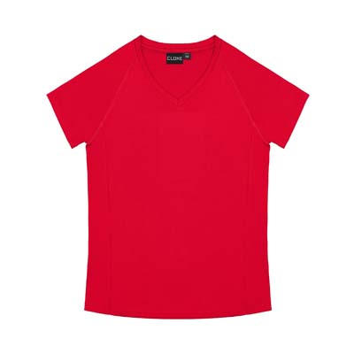 CLOKE-XTG-Performance-Womens-Tee-Red-F