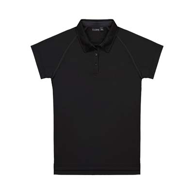 CLOKE-XTW-Performance-Womens-Polo-All Black-F