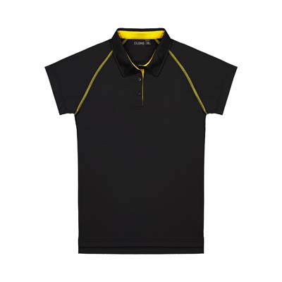 CLOKE-XTW-Performance-Womens-Polo-Black-Gold-F