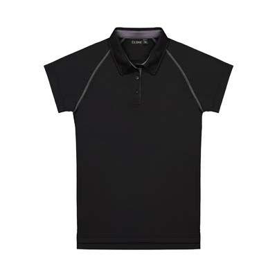 CLOKE-XTW-Performance-Womens-Polo-Black-Grey-F