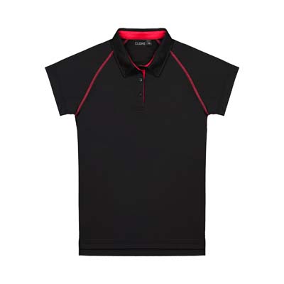 CLOKE-XTW-Performance-Womens-Polo-Black-Red-F