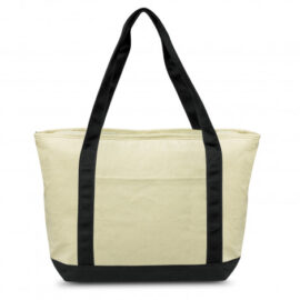 The TRENDS Calico Cooler Bag is a large 27 litre cooler bag. Great beach bag. Multiple branding options. Available in Natural/Black.