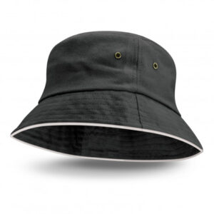 The TRENDS Bondi Bucket Hat is a premium cotton twill bucket hat with white trim & sweatband.  5 colours available.  UPF50.  Multiple branding options.